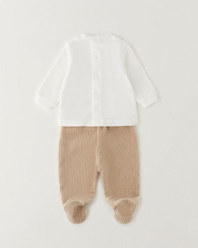 IDO TWO PIECES ROMPERS SUIT WITH FEET - 4.H002/00