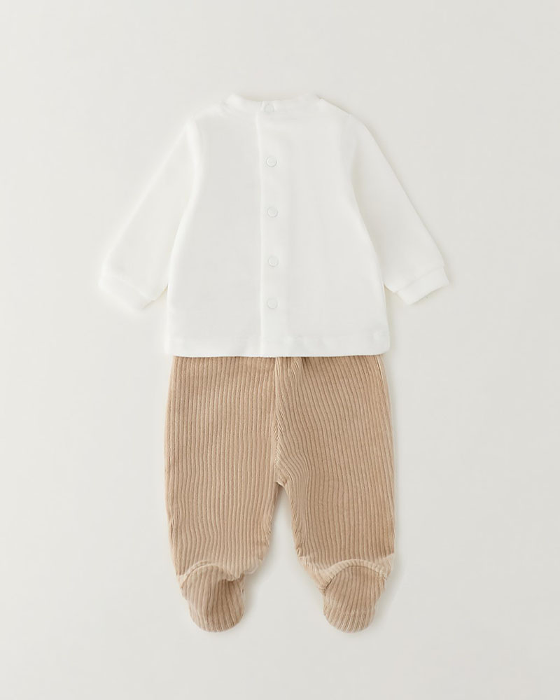 IDO TWO PIECES ROMPERS SUIT WITH FEET - 4.H002/00