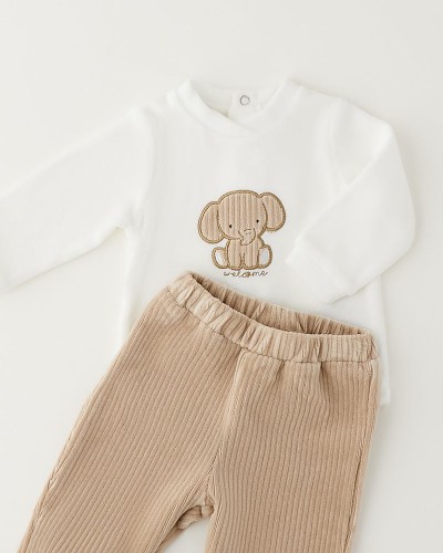 IDO TWO PIECES ROMPERS SUIT WITH FEET - 4.H002/00