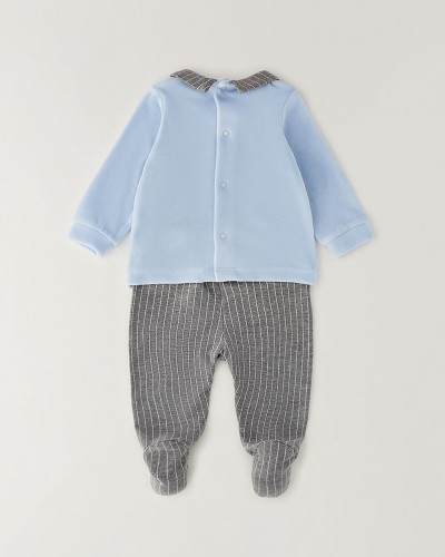 IDO TWO PIECES ROMPERS SUIT WITH FEET - 4.H003/00