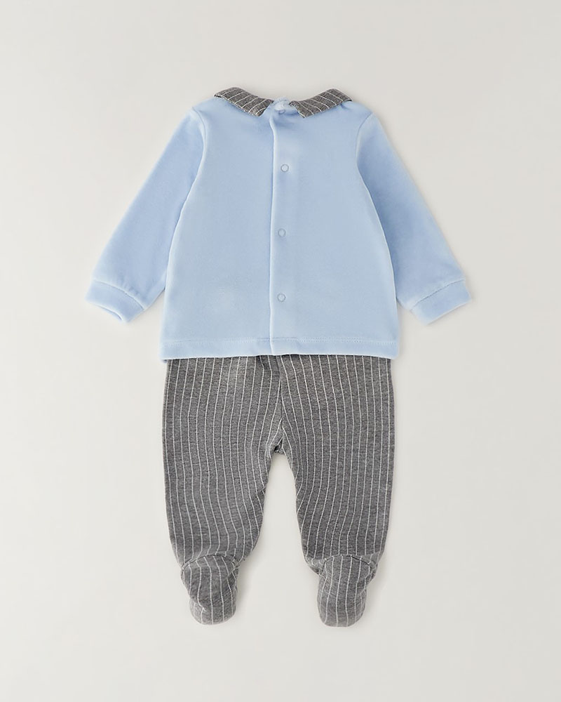 IDO TWO PIECES ROMPERS SUIT WITH FEET - 4.H003/00