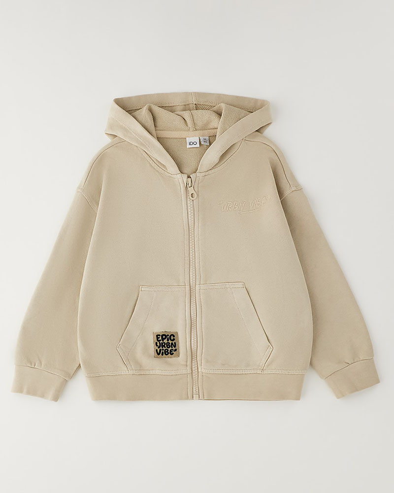 IDO OPEN LONG SLEEVE SWEATER WITH ZIP OR BUTTONS - 4.H241/00