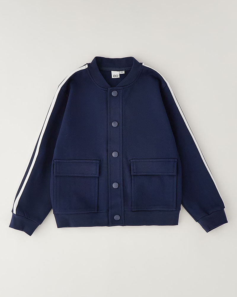IDO OPEN LONG SLEEVE SWEATER WITH ZIP OR BUTTONS - 4.H462/00