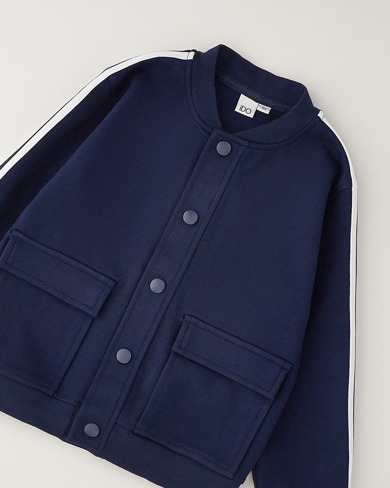 IDO OPEN LONG SLEEVE SWEATER WITH ZIP OR BUTTONS - 4.H462/00