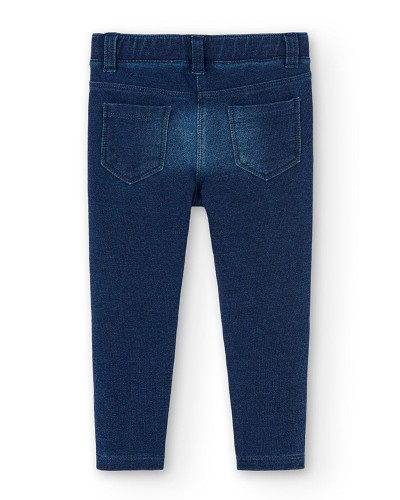 BOBOLI Fleece denim trousers for baby girl -BCI - 290001