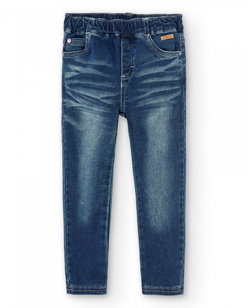 BOBOLI Denim trousers knit for boy -BCI - 590138