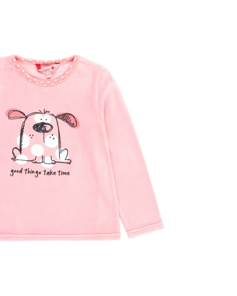 BOBOLI Velour pyjamas polka dot for girl - 923060