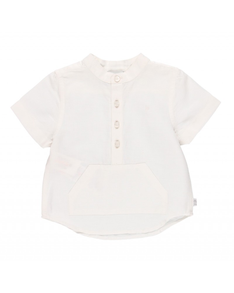 BOBOLI Linen shirt short sleeves for baby boy - 714057
