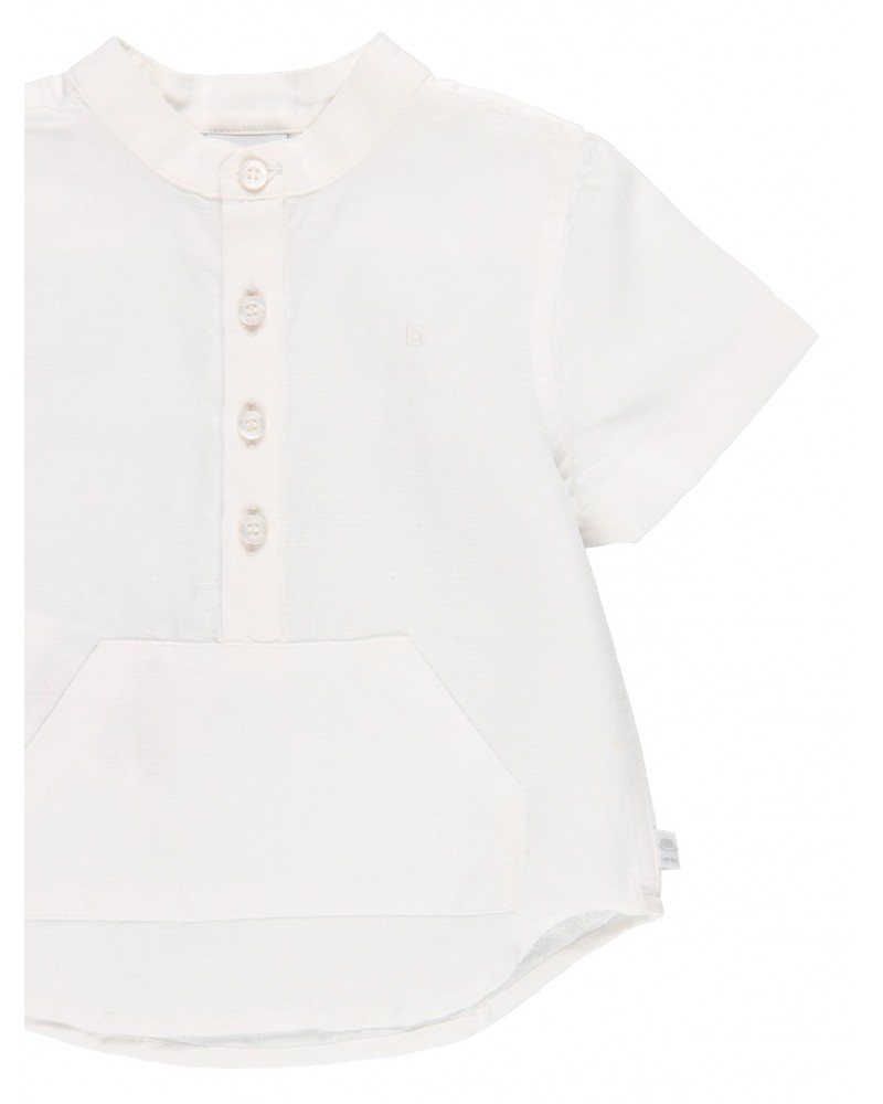 BOBOLI Linen shirt short sleeves for baby boy - 714057