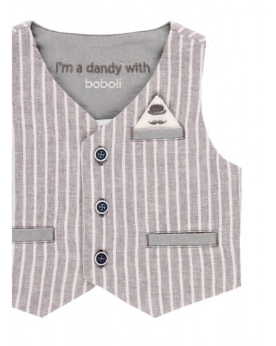 BOBOLI Linen vest striped for baby boy - 714293