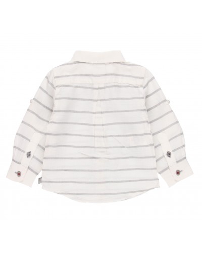 BOBOLI Linen shirt long sleeves striped for baby - 714259