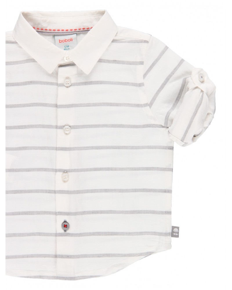 BOBOLI Linen shirt long sleeves striped for baby - 714259