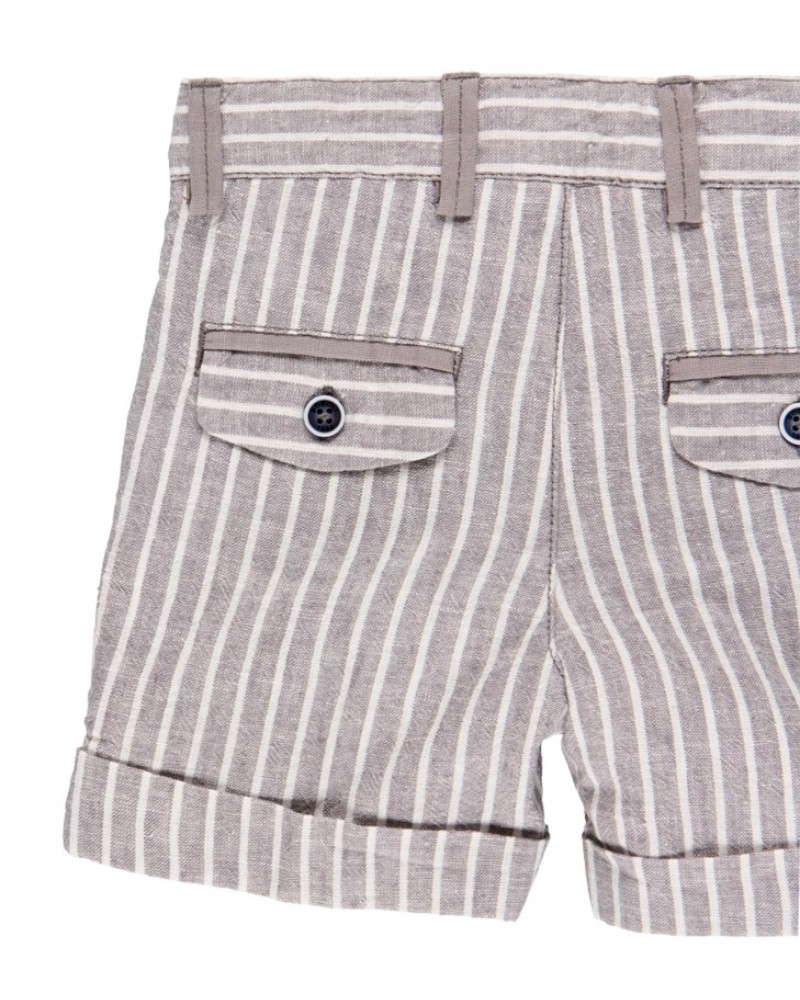 BOBOLI Linen bermuda shorts striped for baby boy - 714248