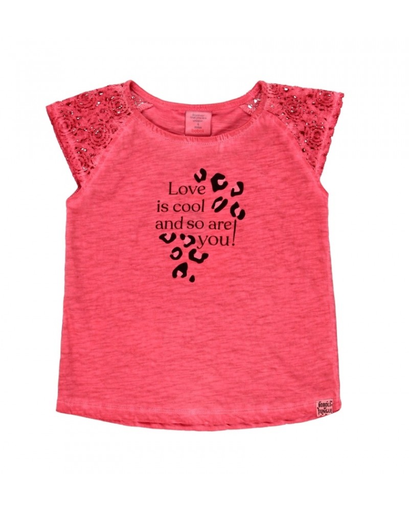 BOBOLI Knit t-Shirt flame for girl - 404086