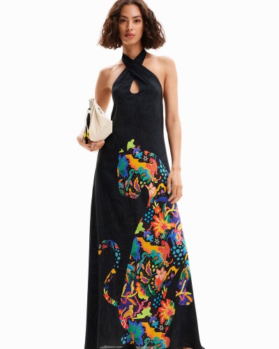 DESIGUAL Jungle design maxi halter neck dress - DS0AP24SWMW140000000 DESIGUAL Jungle design maxi halter neck dress - DS0AP24SWMW140000000