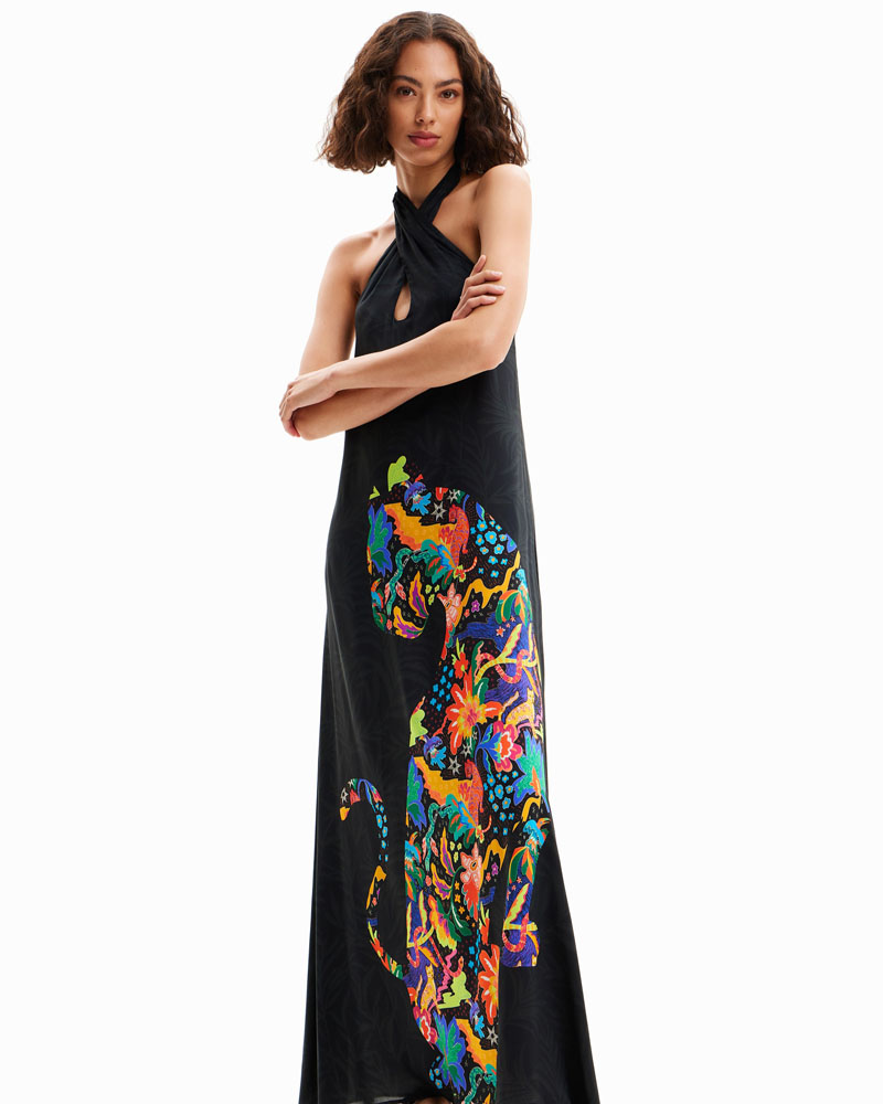 DESIGUAL Jungle design maxi halter neck dress - DS0AP24SWMW140000000 DESIGUAL Jungle design maxi halter neck dress - DS0AP24SWMW140000000