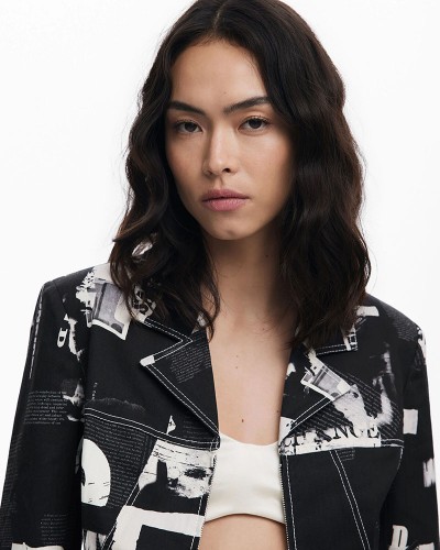 DESIGUAL BLAZER_NEWSPAPER_BLAC ΠΑΛΤΟ ΓΥΝΑΙΚΕΙΟ - DS0AP25WWEW200000000