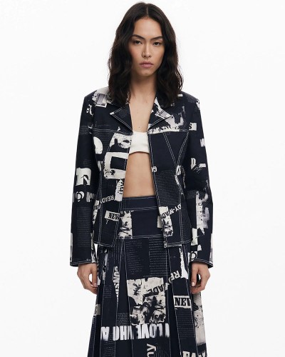 DESIGUAL BLAZER_NEWSPAPER_BLAC ΠΑΛΤΟ ΓΥΝΑΙΚΕΙΟ - DS0AP25WWEW200000000