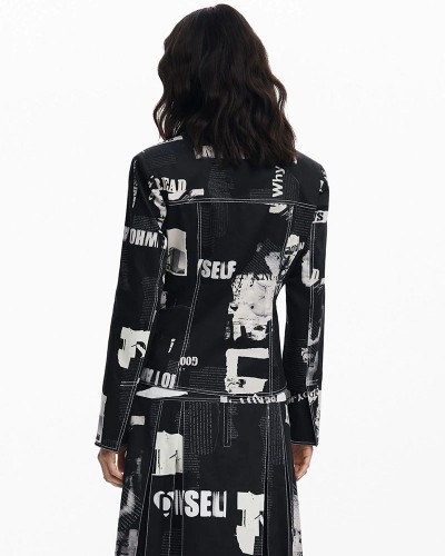 DESIGUAL BLAZER_NEWSPAPER_BLAC ΠΑΛΤΟ ΓΥΝΑΙΚΕΙΟ - DS0AP25WWEW200000000
