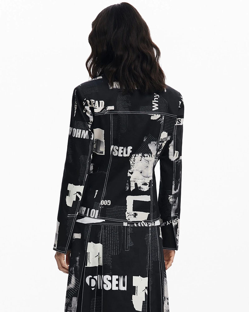 DESIGUAL BLAZER_NEWSPAPER_BLAC ΠΑΛΤΟ ΓΥΝΑΙΚΕΙΟ - DS0AP25WWEW200000000