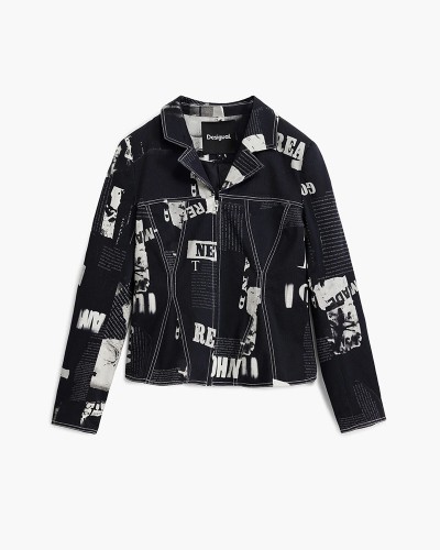 DESIGUAL BLAZER_NEWSPAPER_BLAC ΠΑΛΤΟ ΓΥΝΑΙΚΕΙΟ - DS0AP25WWEW200000000