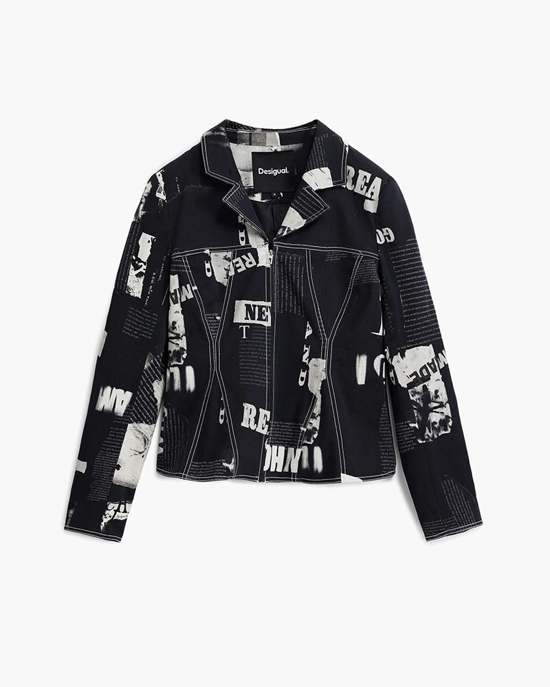 DESIGUAL BLAZER_NEWSPAPER_BLAC ΠΑΛΤΟ ΓΥΝΑΙΚΕΙΟ - DS0AP25WWEW200000000