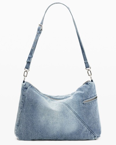 DESIGUAL BAG_HALF LOGO DENIM L ΤΣΑΝΤΑ ΓΥΝΑΙΚΕΙΟ - DS0AC26SAXD270000000
