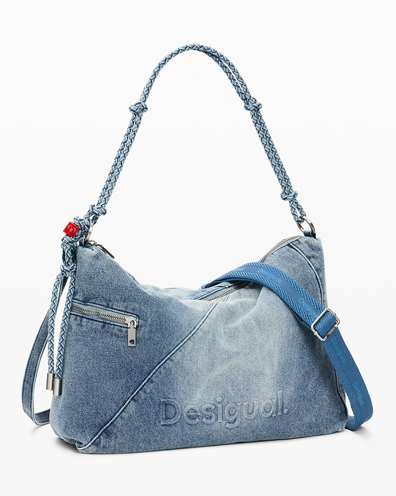 DESIGUAL BAG_HALF LOGO DENIM L ΤΣΑΝΤΑ ΓΥΝΑΙΚΕΙΟ - DS0AC26SAXD270000000