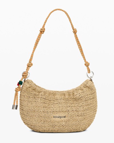 DESIGUAL BAG_HALF LOGO RAFFIA WA ΤΣΑΝΤΑ ΓΥΝΑΙΚΕΙΟ - DS0AC26SAXO010000000