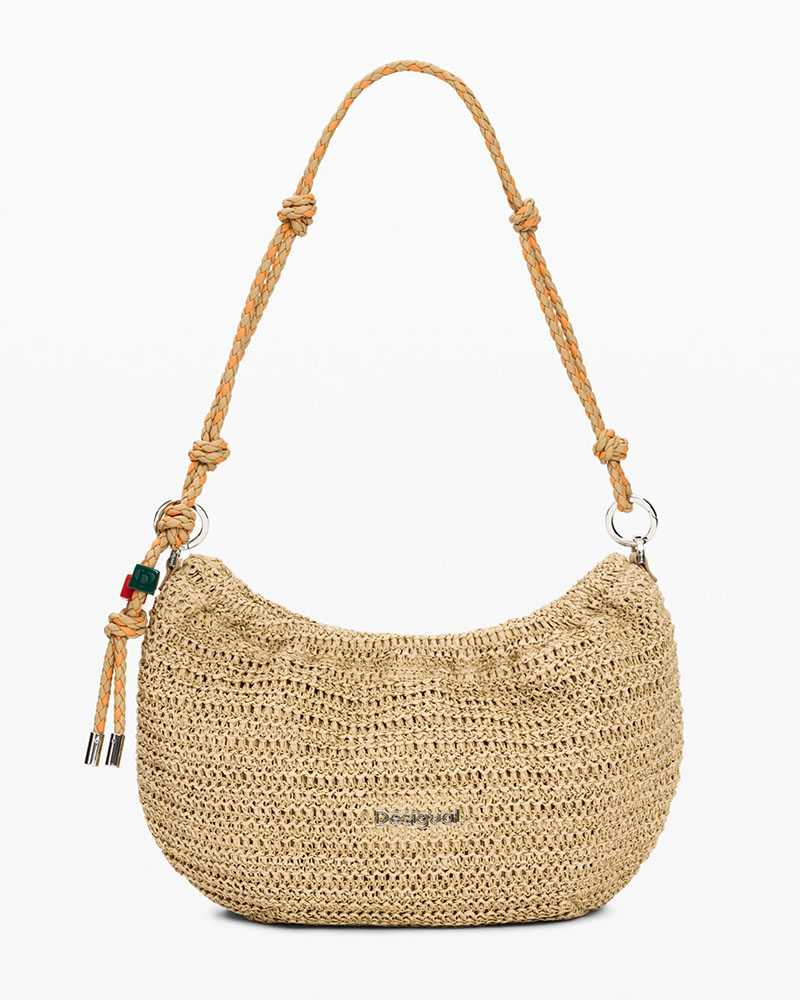 DESIGUAL BAG_HALF LOGO RAFFIA WA ΤΣΑΝΤΑ ΓΥΝΑΙΚΕΙΟ - DS0AC26SAXO010000000