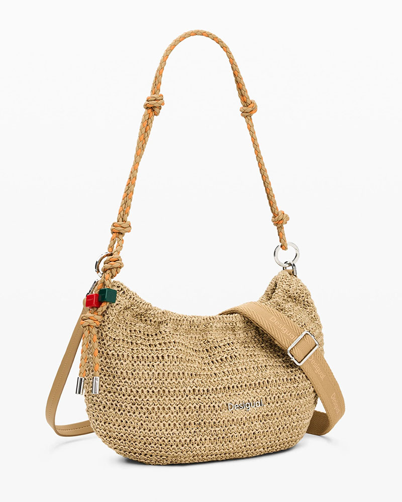 DESIGUAL BAG_HALF LOGO RAFFIA WA ΤΣΑΝΤΑ ΓΥΝΑΙΚΕΙΟ - DS0AC26SAXO010000000