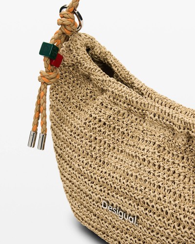 DESIGUAL BAG_HALF LOGO RAFFIA WA ΤΣΑΝΤΑ ΓΥΝΑΙΚΕΙΟ - DS0AC26SAXO010000000