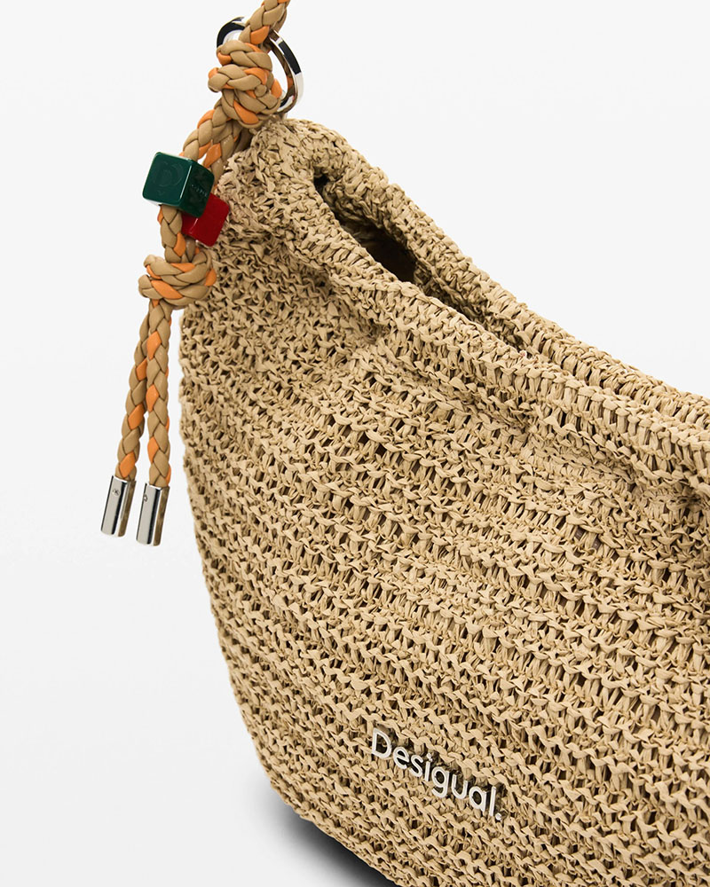 DESIGUAL BAG_HALF LOGO RAFFIA WA ΤΣΑΝΤΑ ΓΥΝΑΙΚΕΙΟ - DS0AC26SAXO010000000