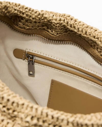 DESIGUAL BAG_HALF LOGO RAFFIA WA ΤΣΑΝΤΑ ΓΥΝΑΙΚΕΙΟ - DS0AC26SAXO010000000