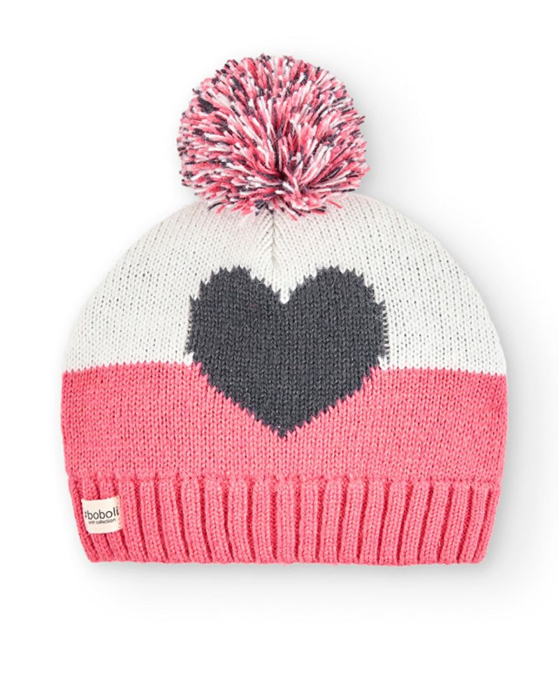 BOBOLI Knitwear hat "heart" for girl - 490328