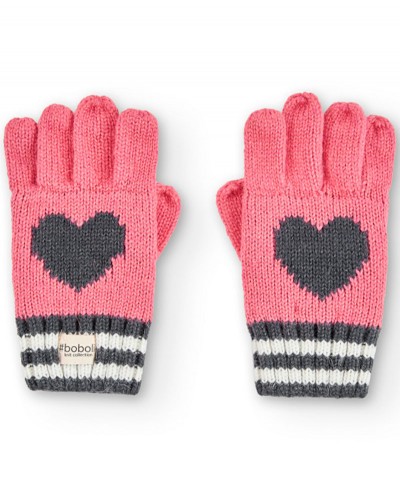 BOBOLI Knitwear gloves "heart" for girl - 490340