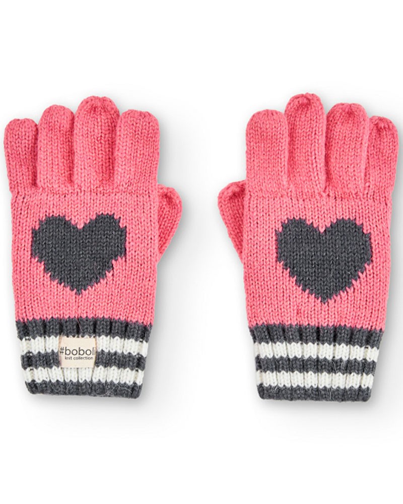 BOBOLI Knitwear gloves "heart" for girl - 490340