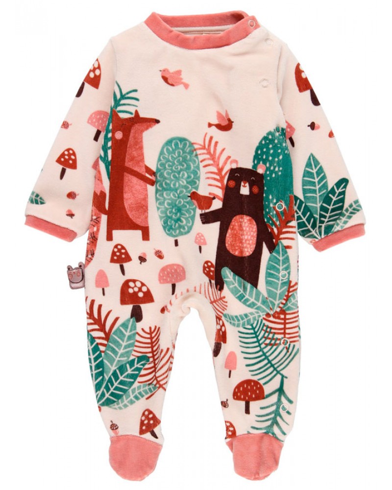 BOBOLI Velour play suit printed for baby - 115119
