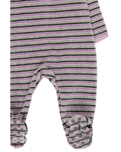 BOBOLI Velour play suit striped for baby - 125109