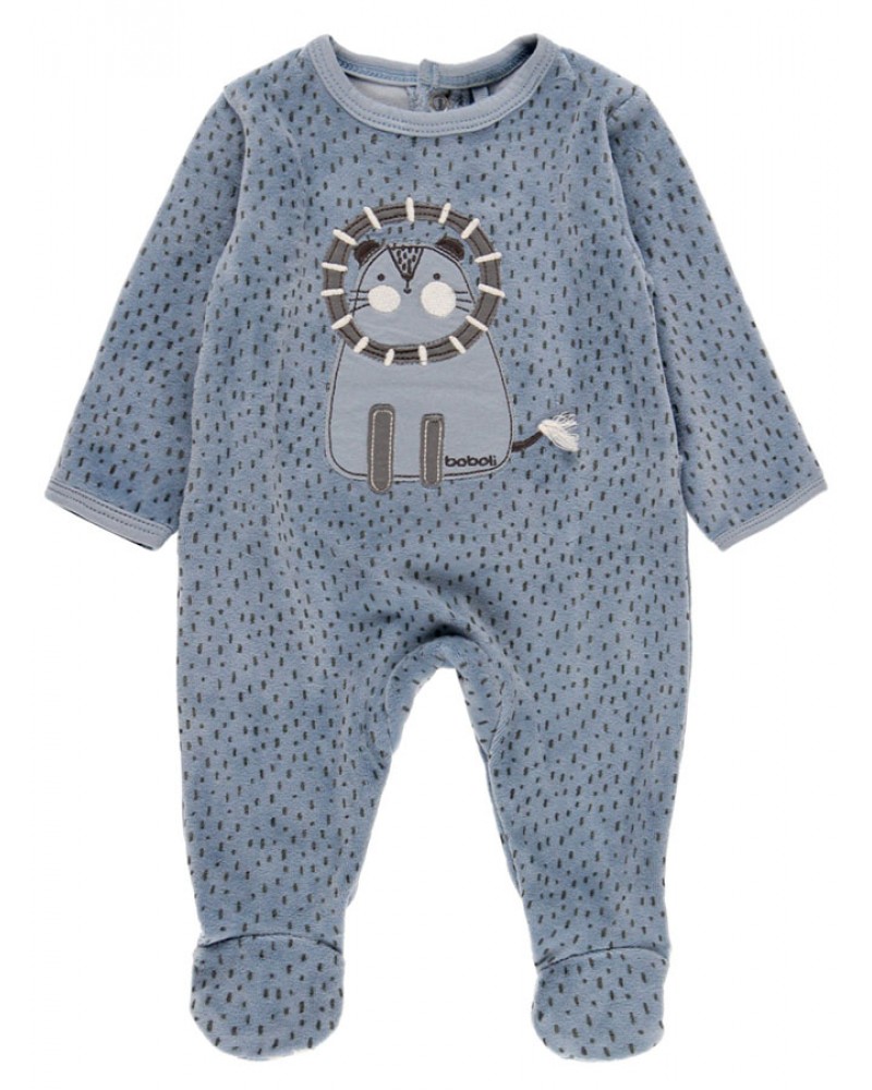 BOBOLI Velour play suit lion for baby boy - 125187