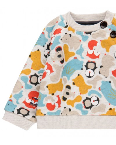BOBOLI Fleece sweatshirt printed for baby boy - 145156