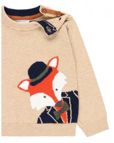 BOBOLI Knitwear pullover "fox" for baby boy - 715272