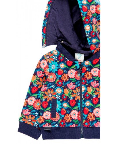 BOBOLI Fleece jacket floral for baby girl - 235156