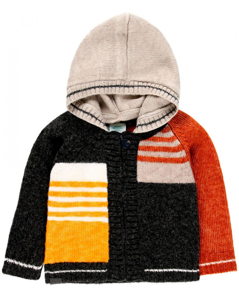 BOBOLI Knitwear hooded jacket for baby - 345103