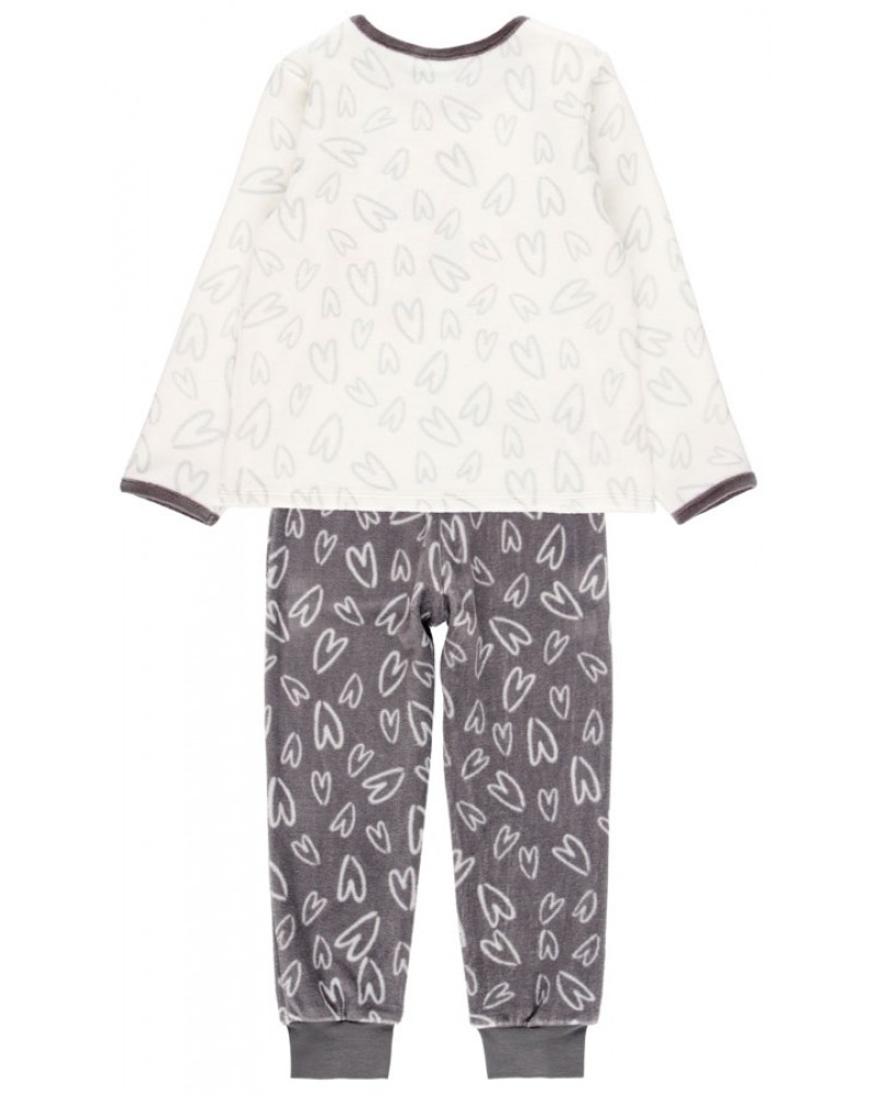 BOBOLI Velour pyjamas hearts for girl - 925051