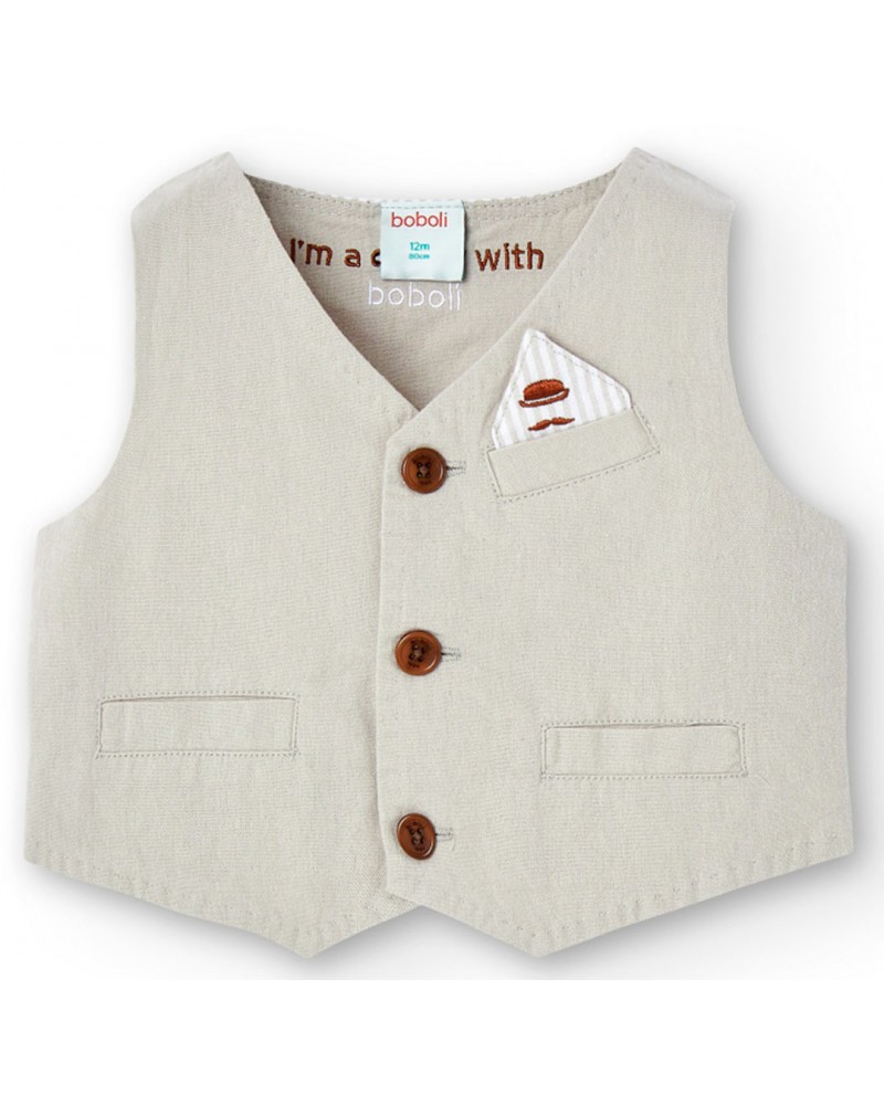 BOBOLI Linen vest combined for baby boy - 716149