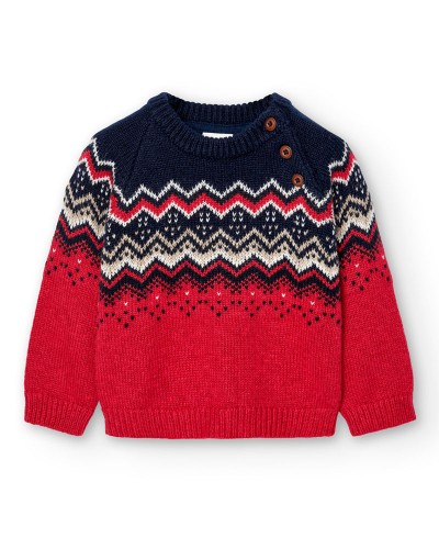 BOBOLI Knitwear pullover jacquard for baby boy - 717241