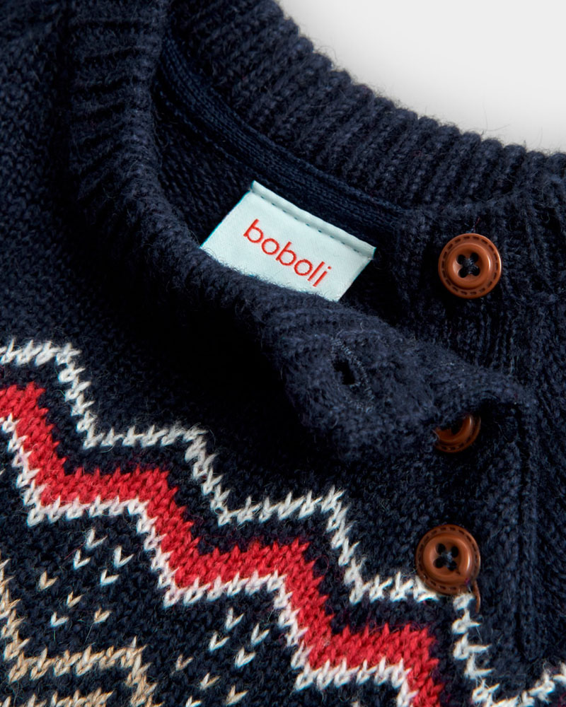 BOBOLI Knitwear pullover jacquard for baby boy - 717241