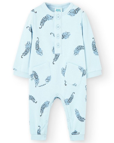 BOBOLI Fleece play suit for baby boy -BCI - 107154