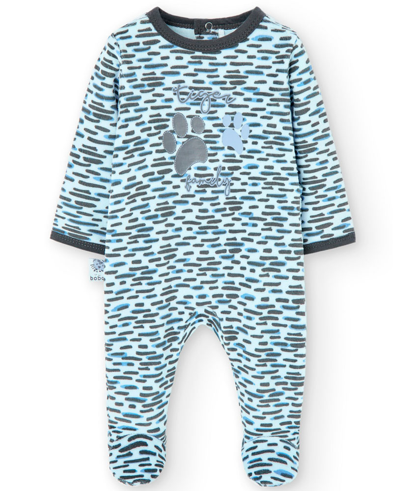 BOBOLI Velour play suit for baby boy -BCI - 107165